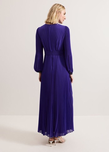 Phase Eight Vila Beaded Dress Purple Canada | VIXADF-748